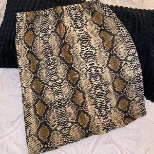 Snakeskin Print Skirt